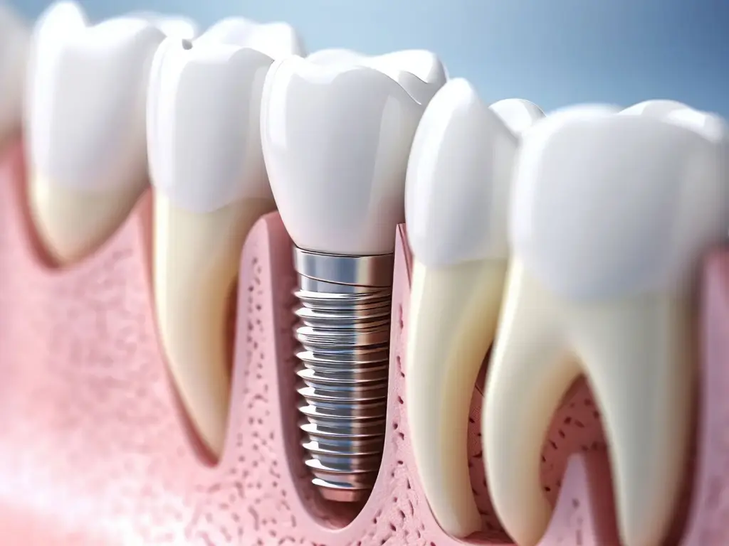 Zahnimplantate im Modell veranschaulicht